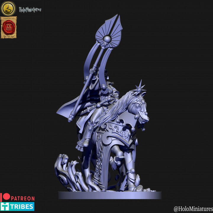 Highborn elf mage on horse 3D print model_1