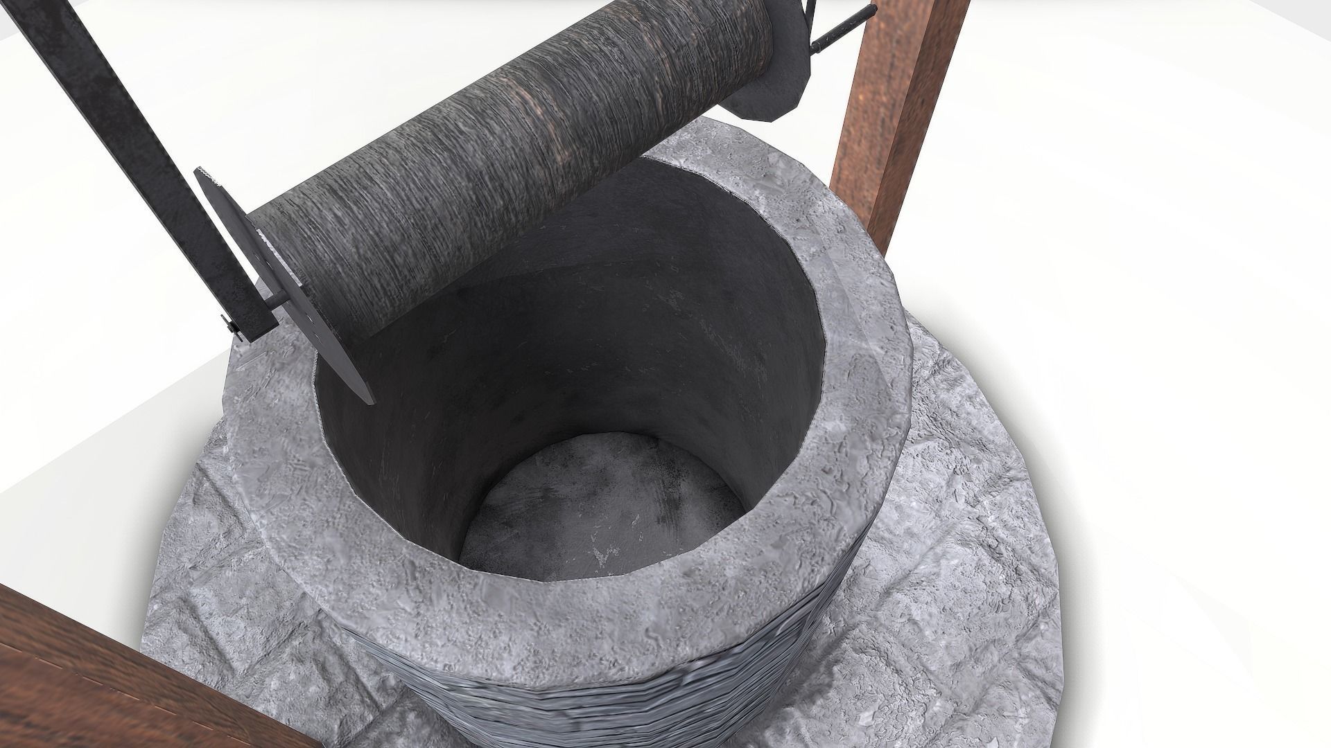 Stone Well Low-poly 3D model_6