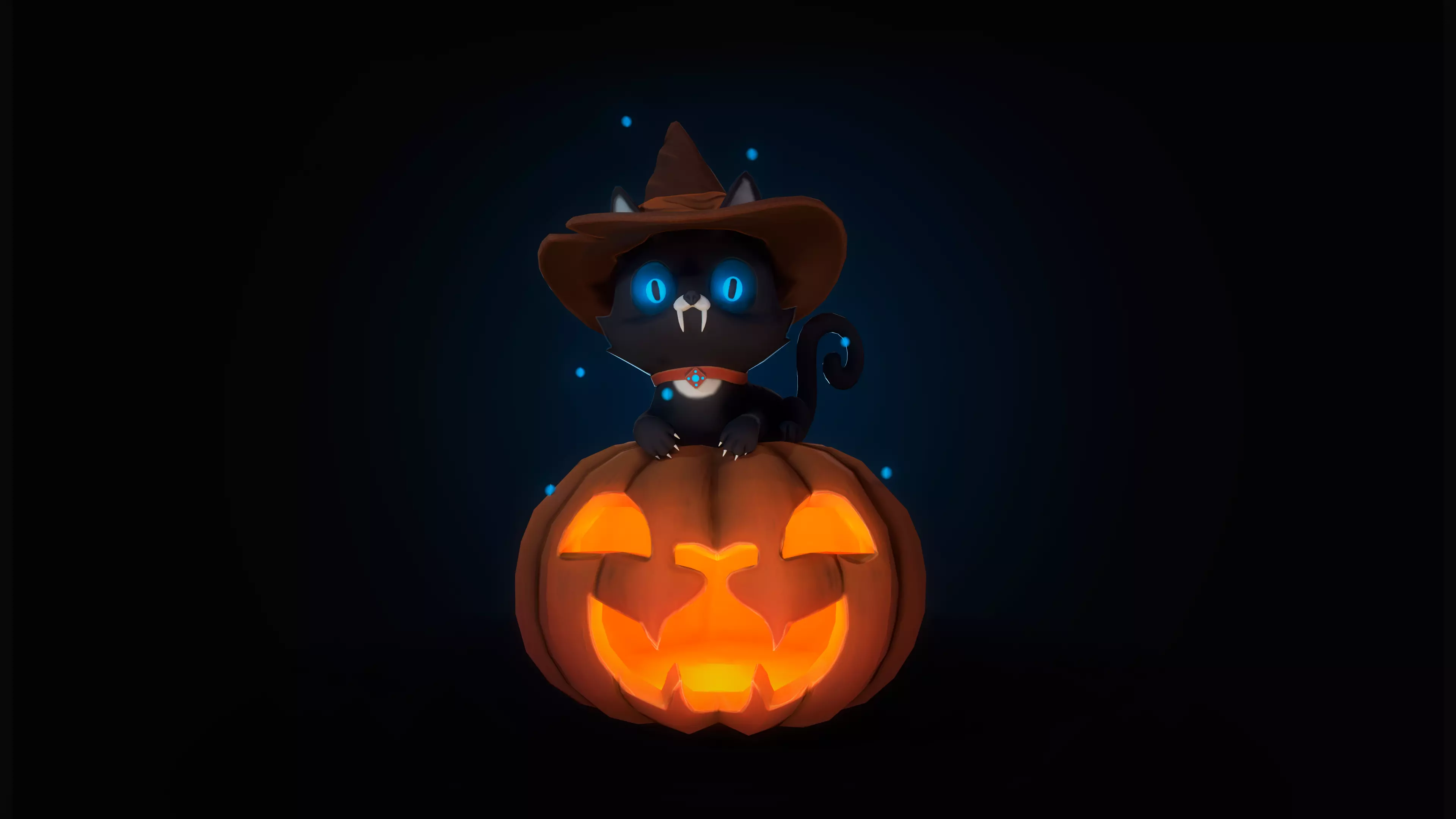 The Halloween cat Free low-poly 3D model_0
