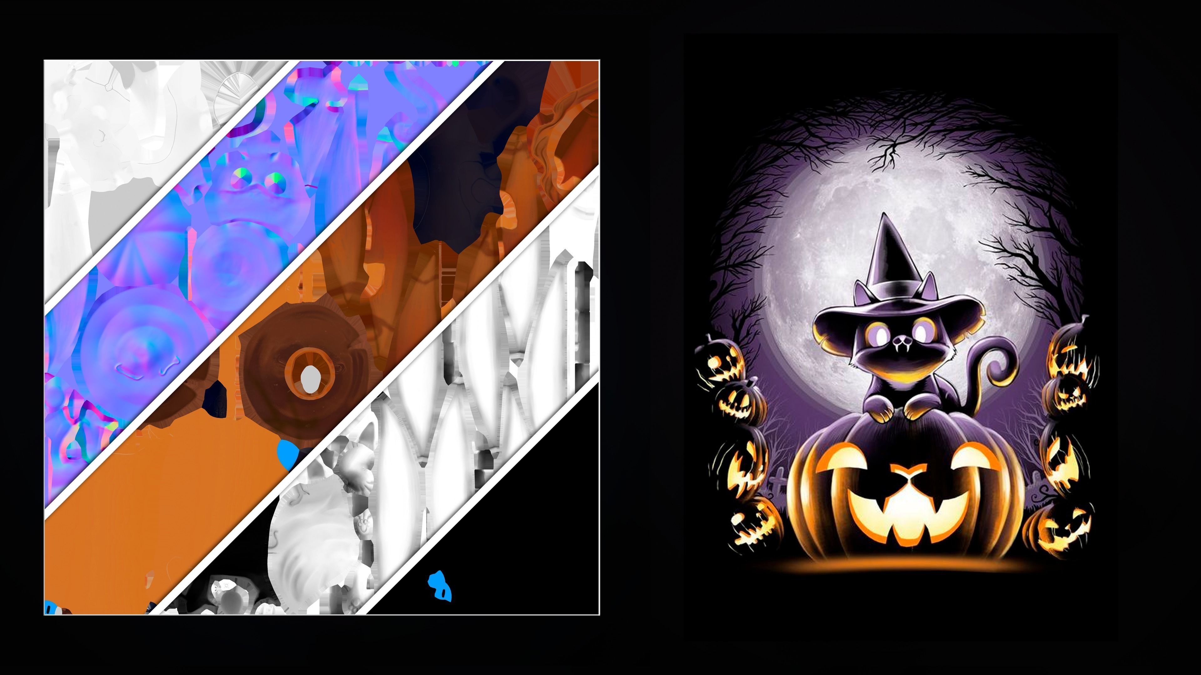 The Halloween cat Free low-poly 3D model_5