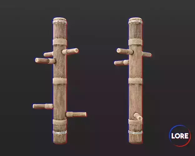 Medieval Training Dummy Wood Low-poly 3D model