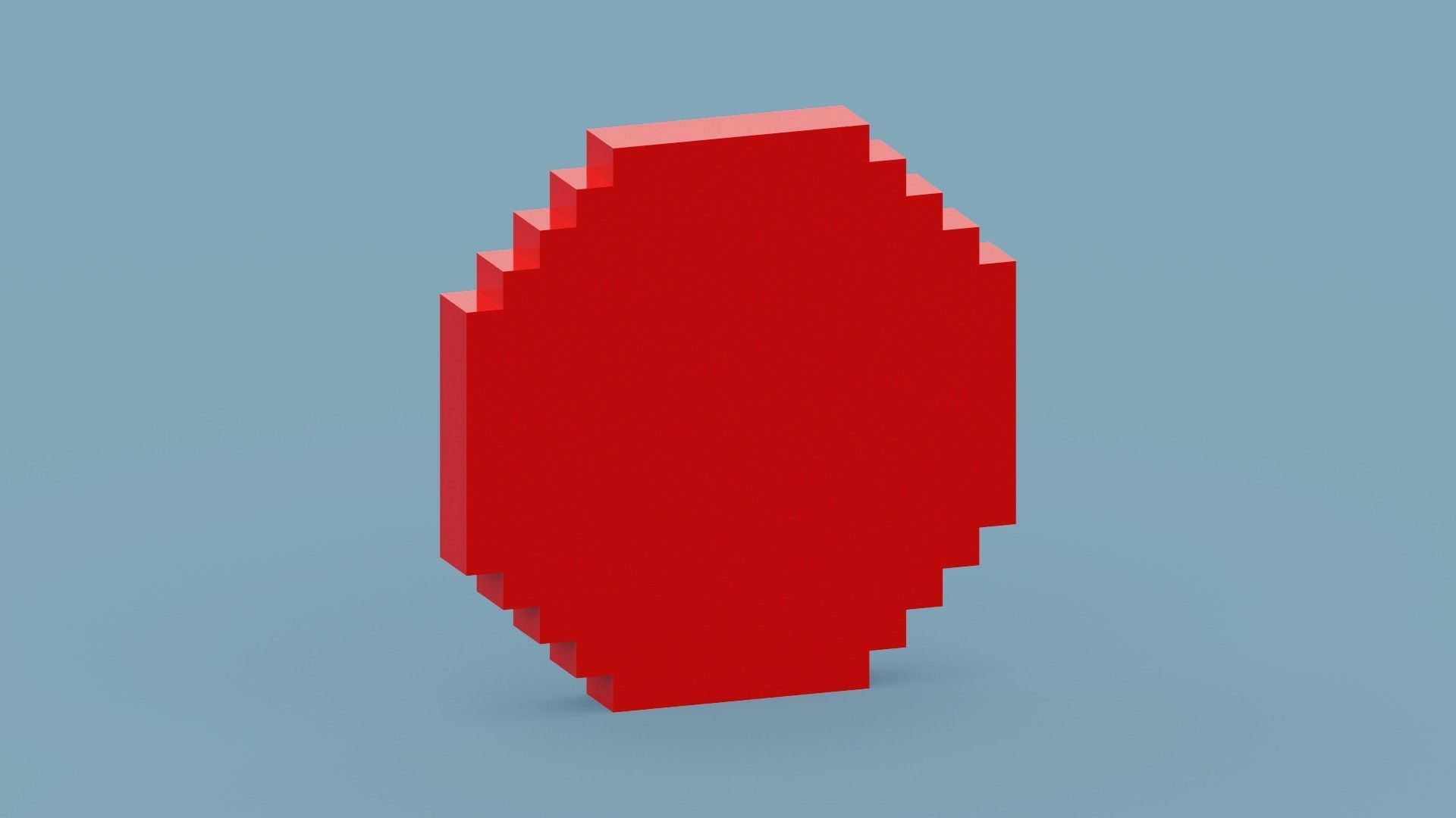 Voxel Red Clock Low-poly 3D model_6