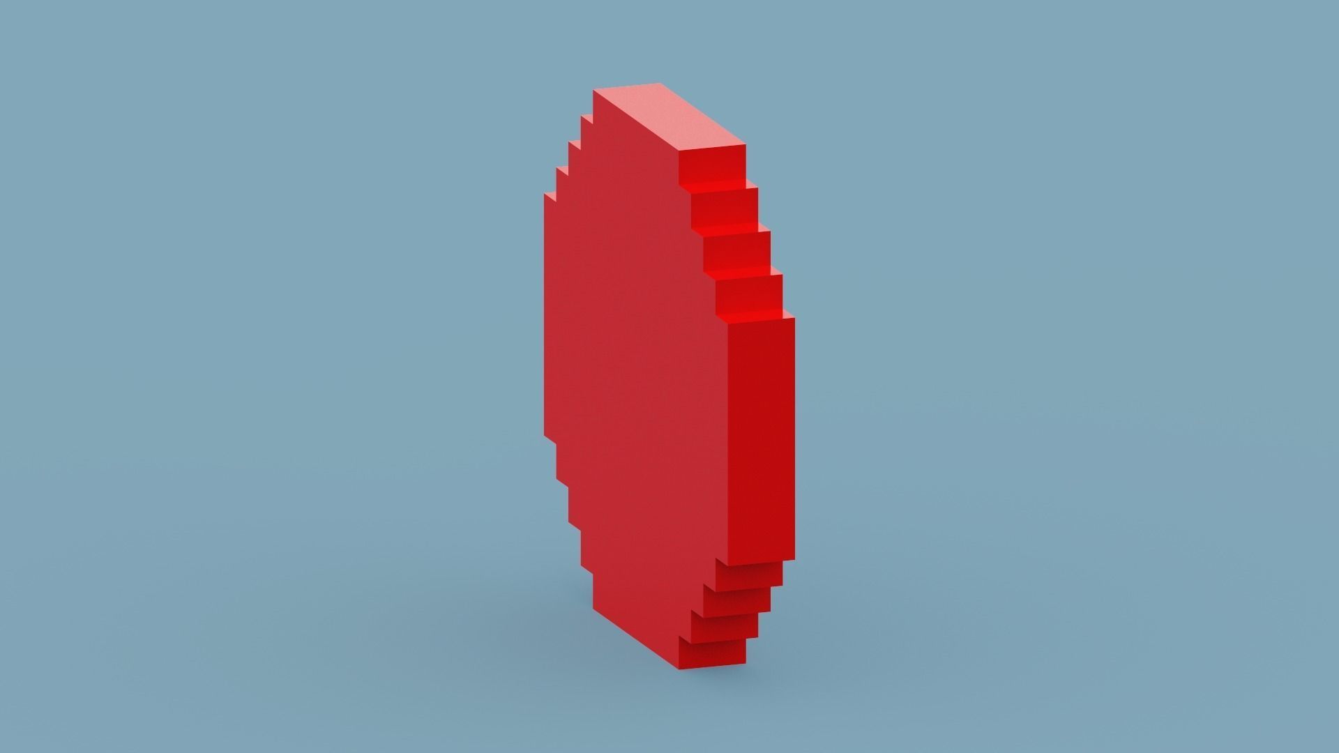 Voxel Red Clock Low-poly 3D model_9