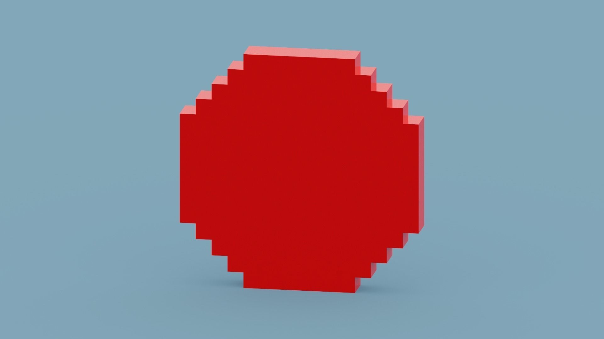 Voxel Red Clock Low-poly 3D model_7