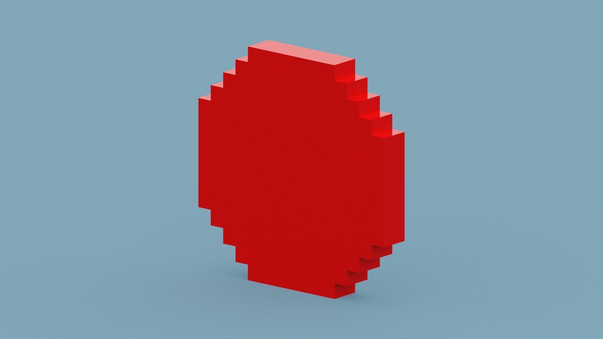 Voxel Red Clock Low-poly 3D model_8