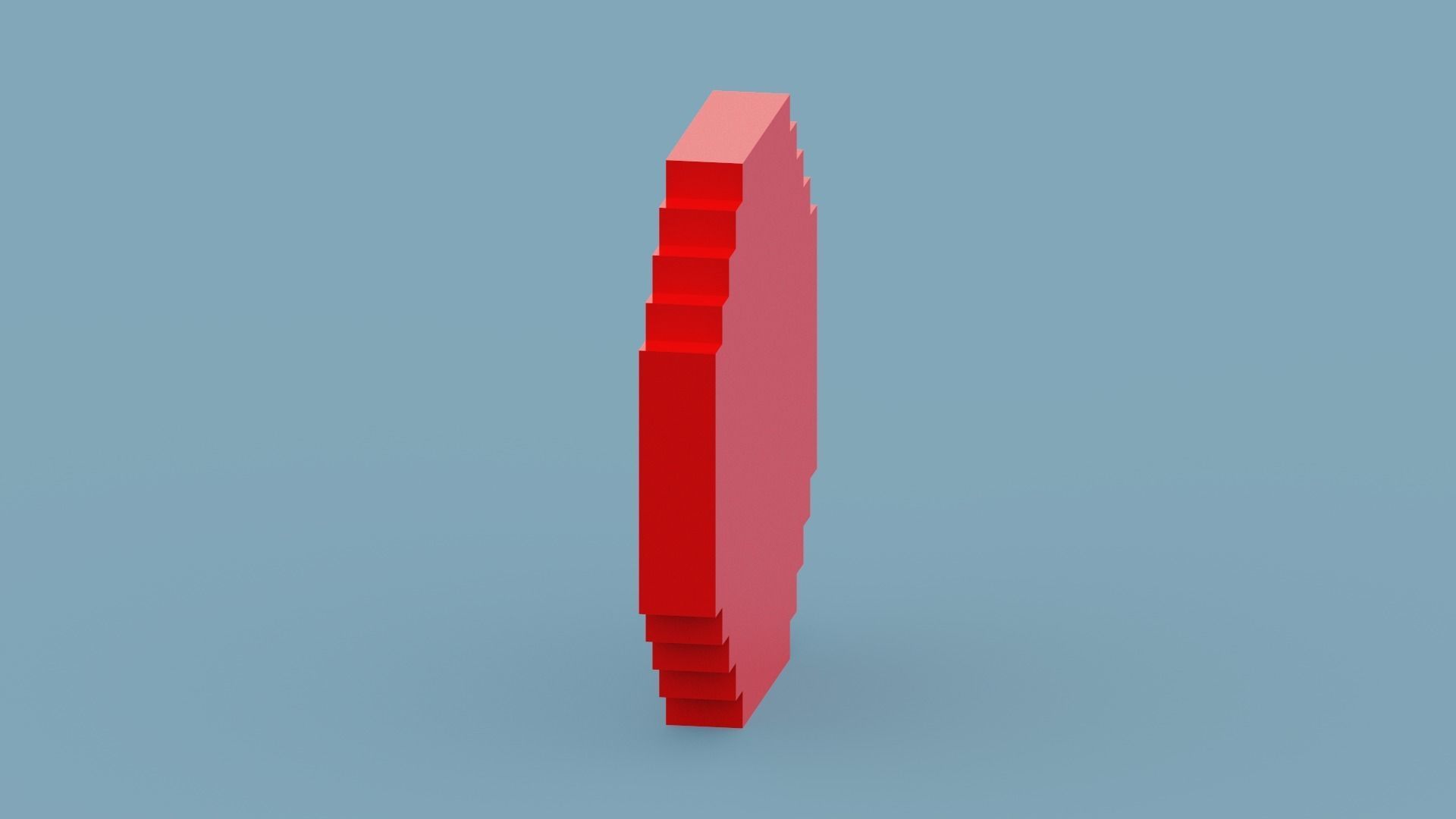 Voxel Red Clock Low-poly 3D model_3