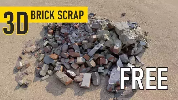 Bricks Scrap Low-poly 3D model