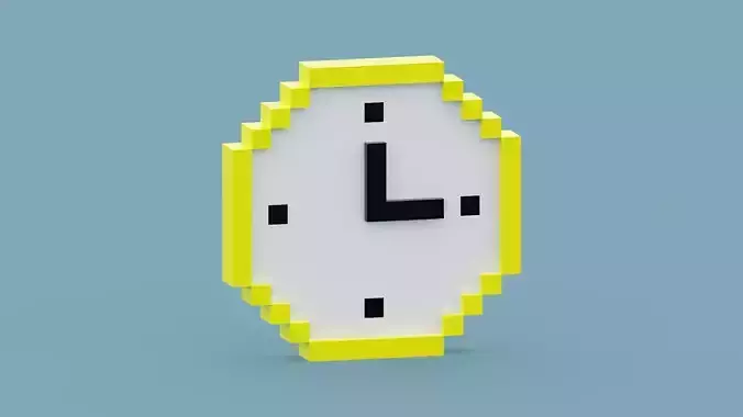 Voxel Yellow Clock