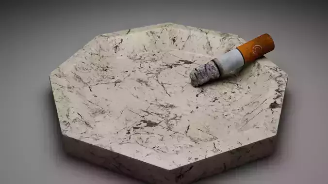 Cigarette marble ashtray with in it