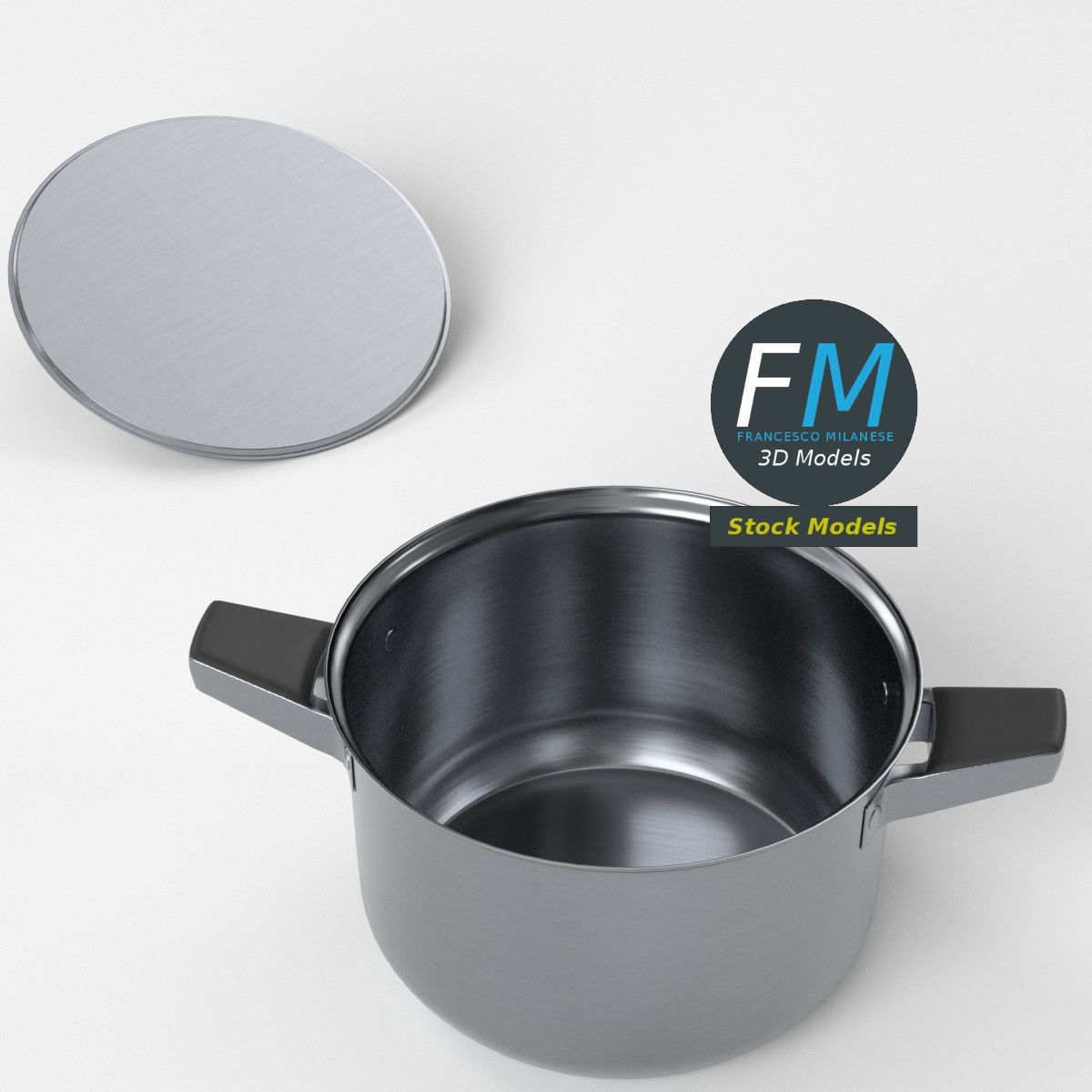 Stock pot 3D model_5