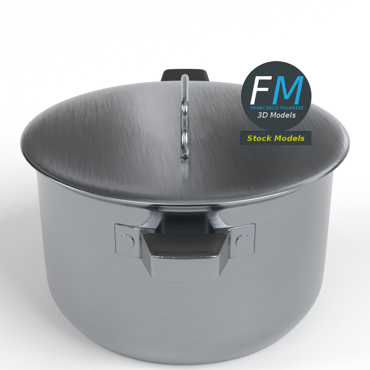 Stock pot 3D model_4