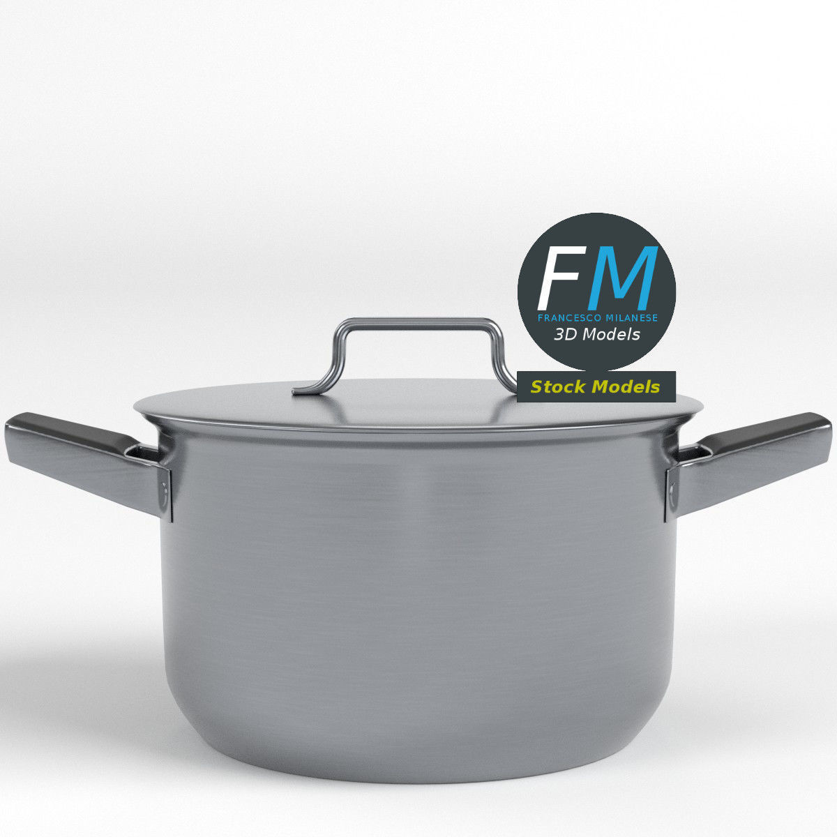 Stock pot 3D model_3