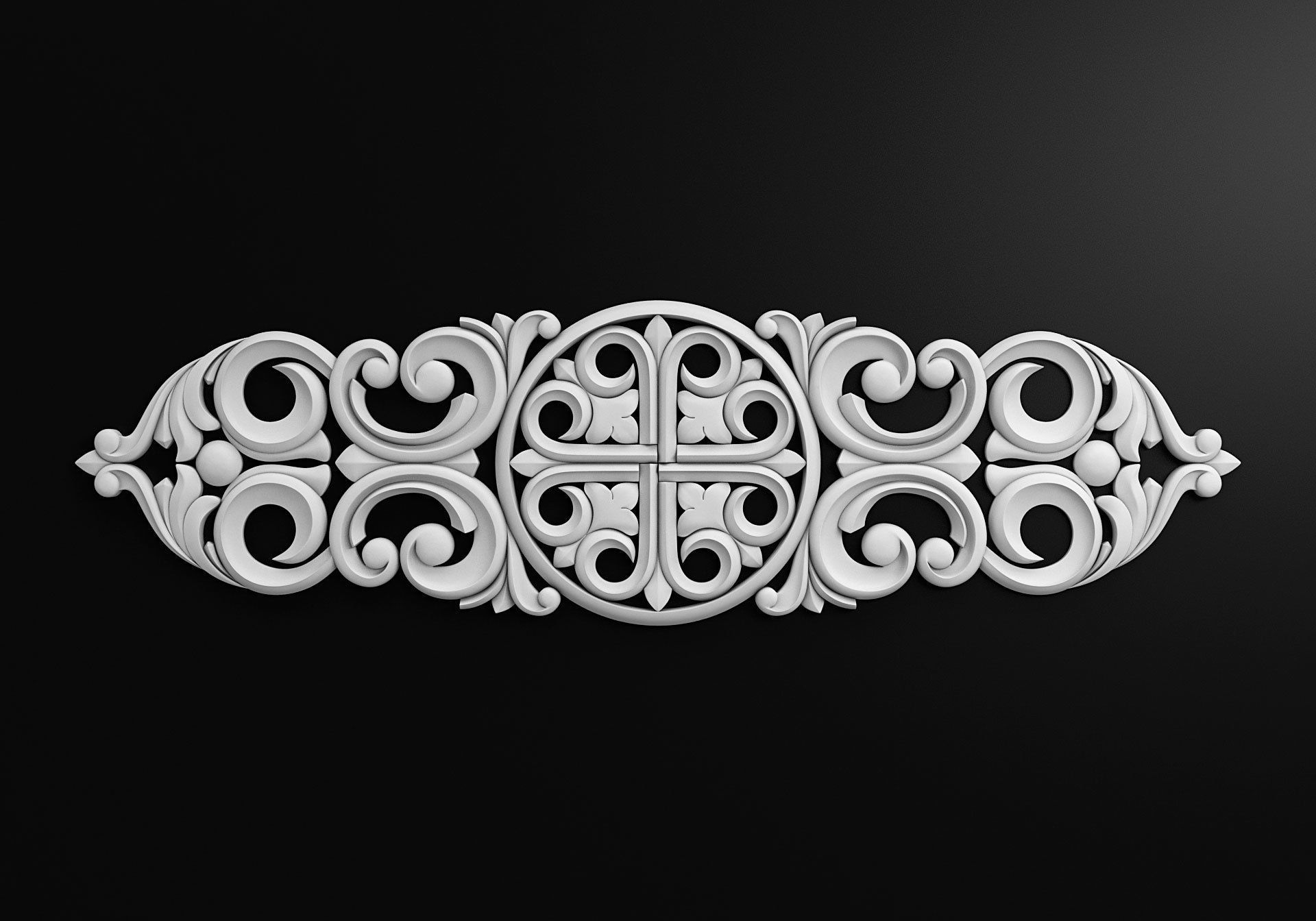 Carved decor 3D model_3