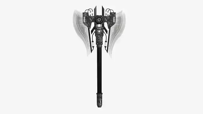 SciFi War Axe B09 Black Camo - Sci Fi Weapon Design Low-poly 3D model