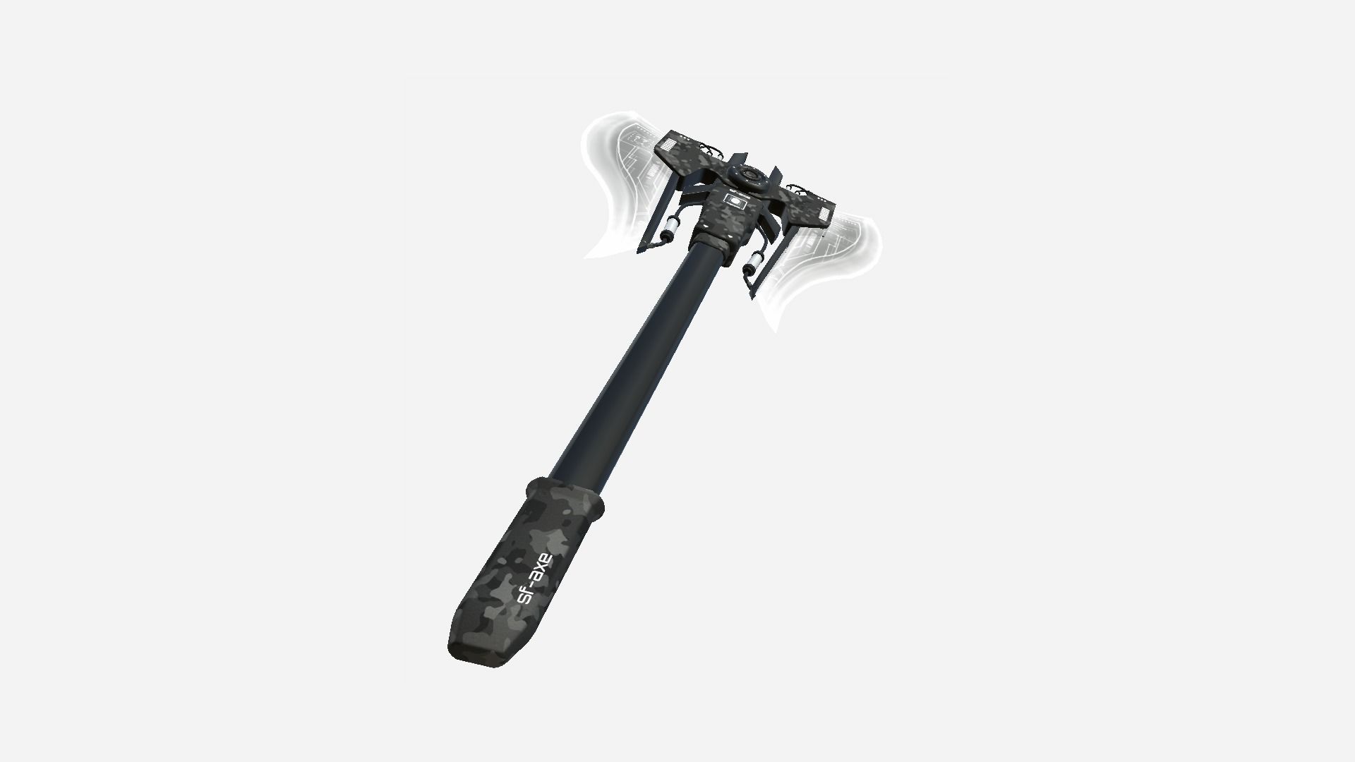 SciFi War Axe B09 Black Camo - Sci Fi Weapon Design Low-poly 3D model_2