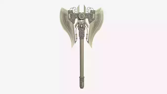 SciFi War Axe B10 Digital Camo - Sci Fi Weapon Design Low-poly 3D model
