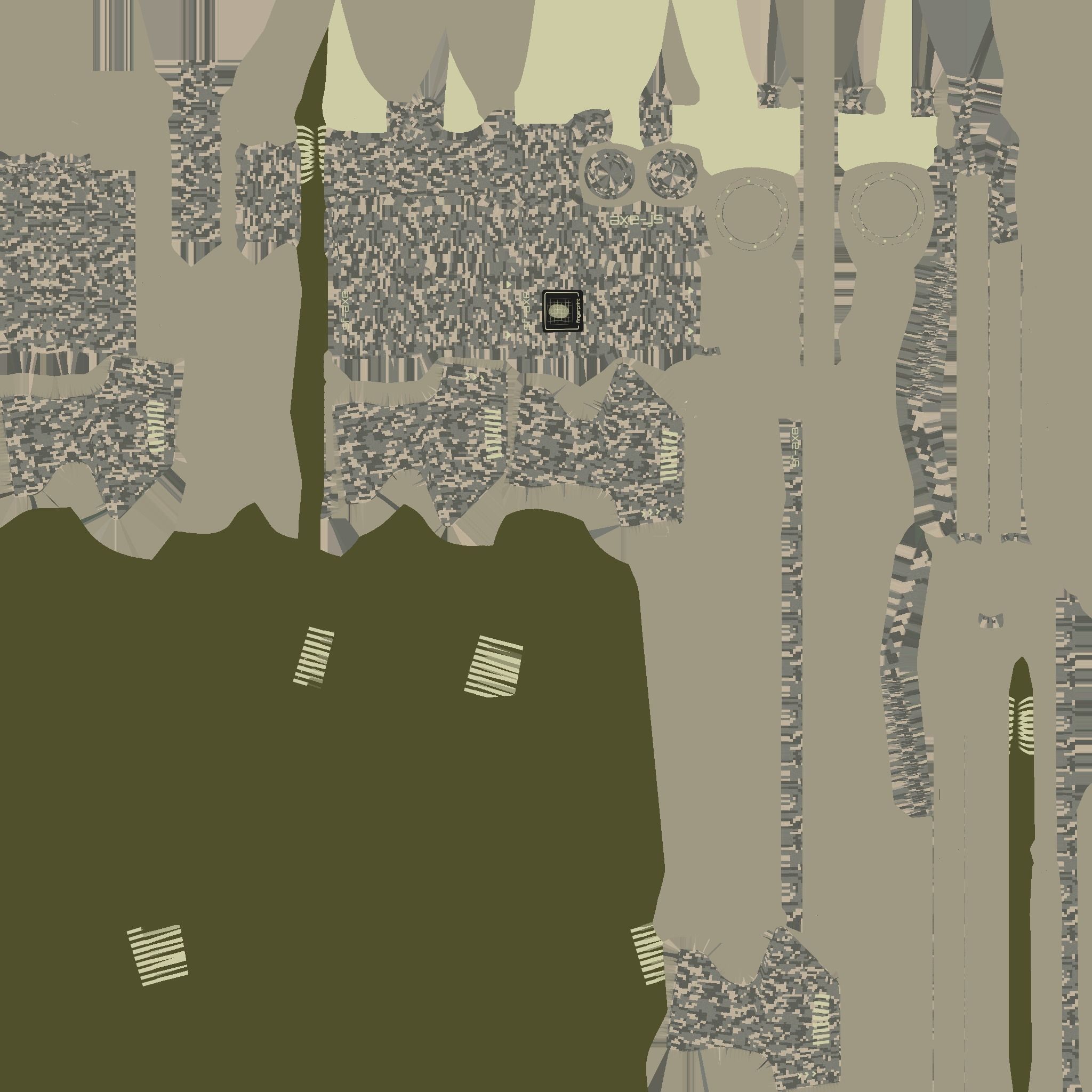 SciFi War Axe B10 Digital Camo - Sci Fi Weapon Design Low-poly 3D model_20