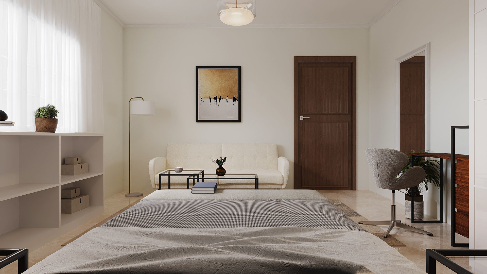 Hotel and Master Bedroom Low-poly 3D model_3