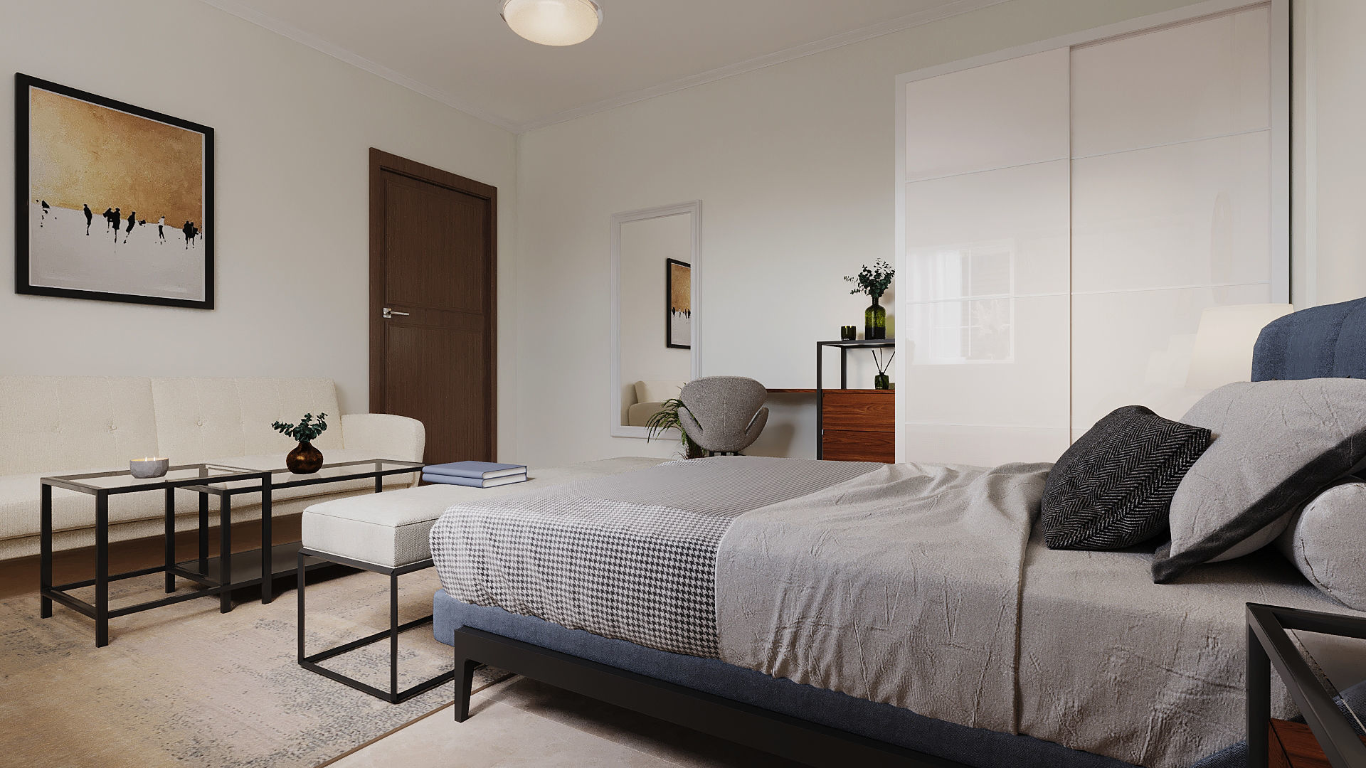 Hotel and Master Bedroom Low-poly 3D model_4