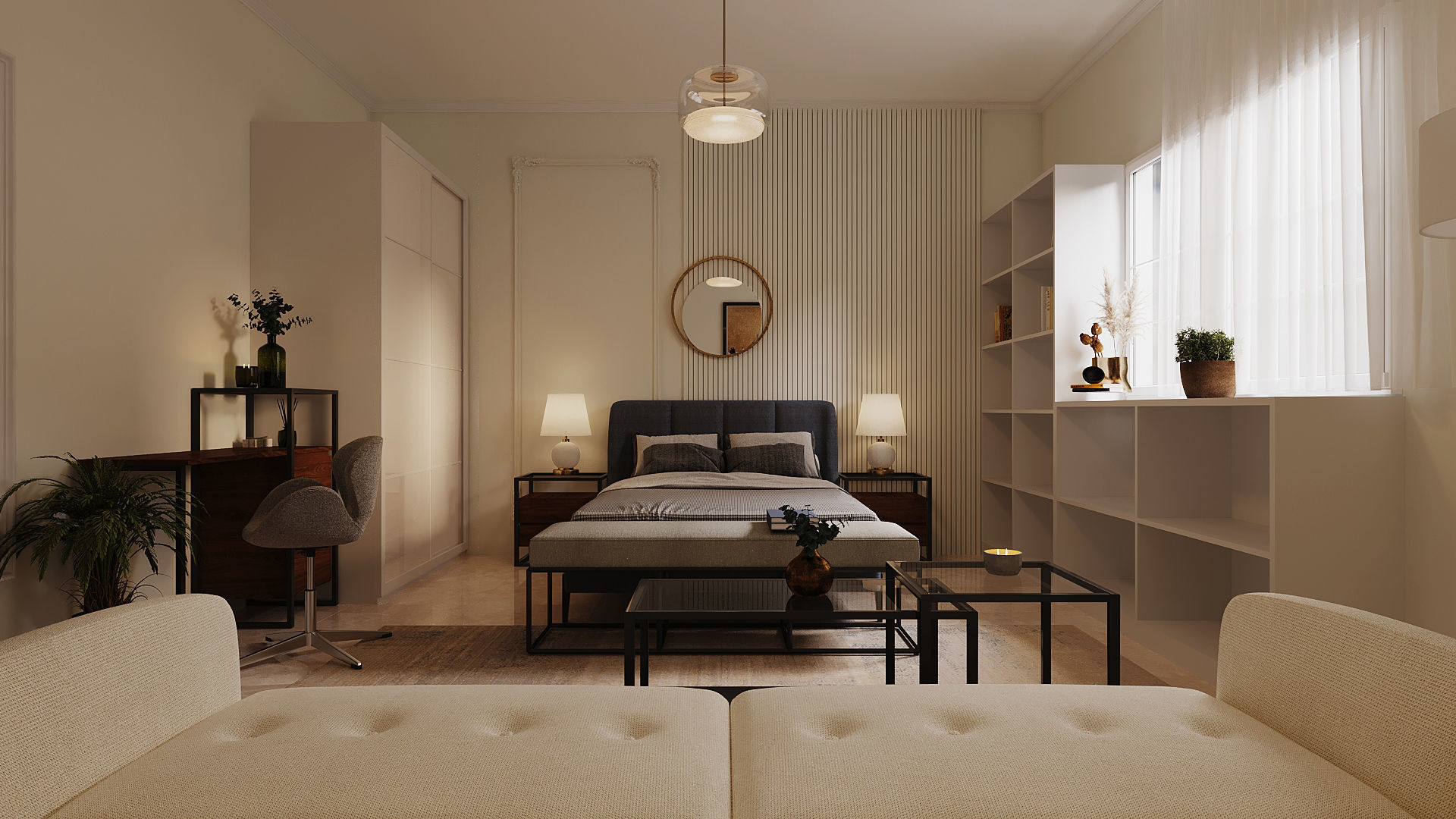 Hotel and Master Bedroom Low-poly 3D model_2