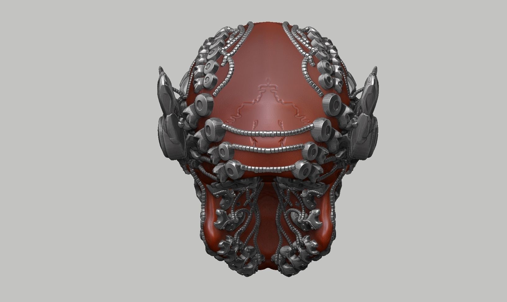 skull robot head a33 3D print model_7