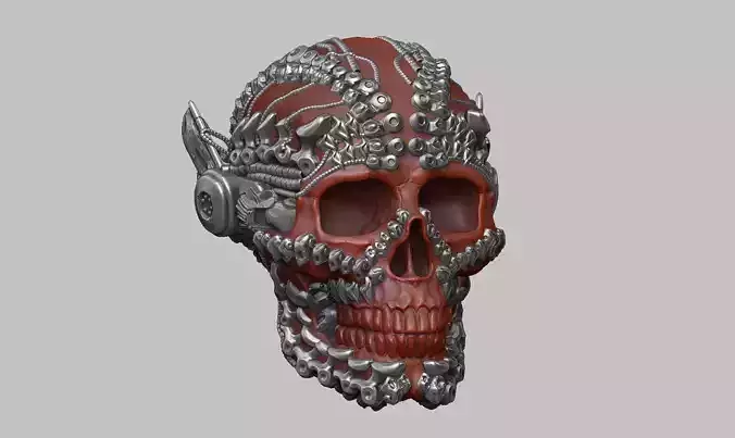 skull robot head a33 3D print model