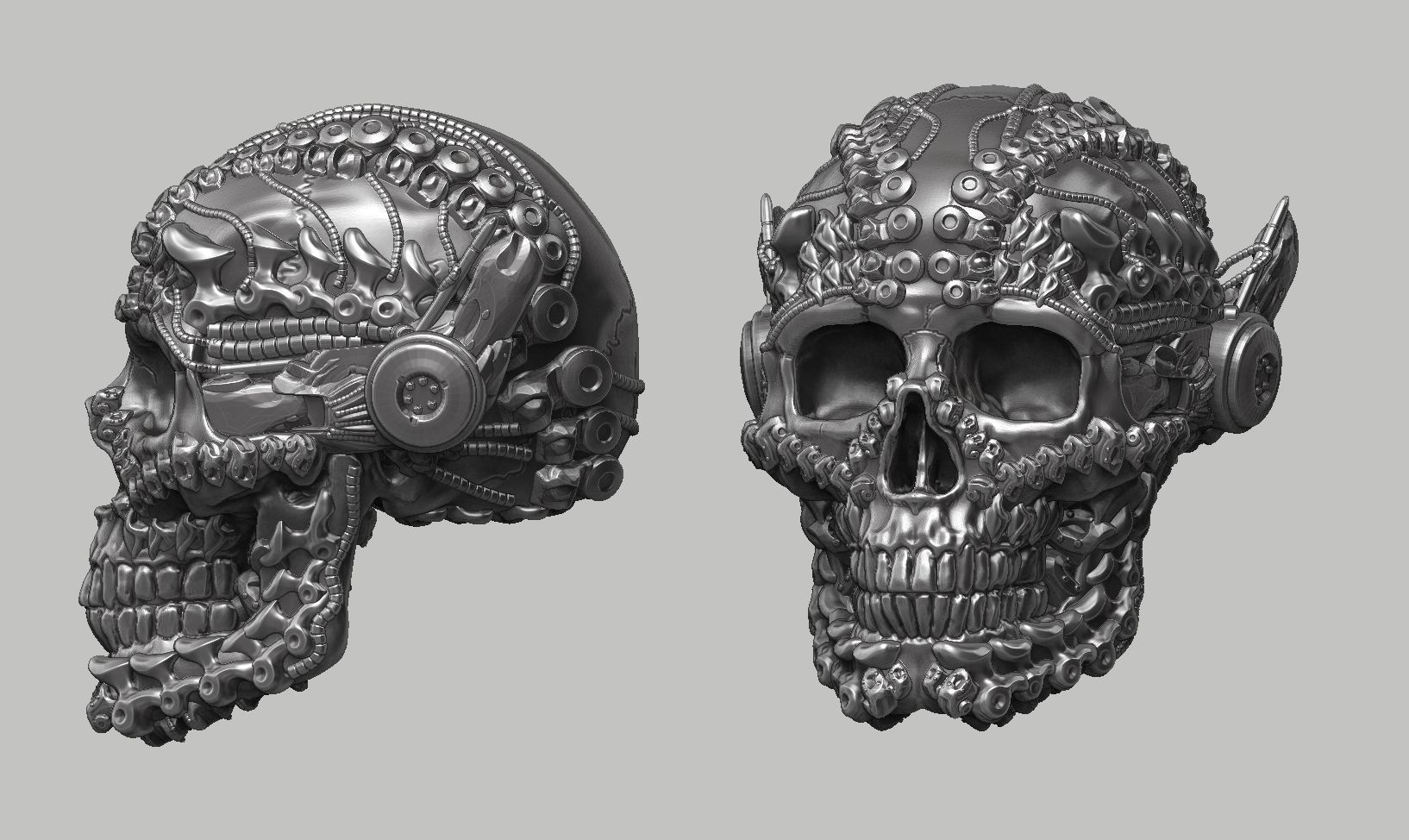 skull robot head a33 3D print model_15