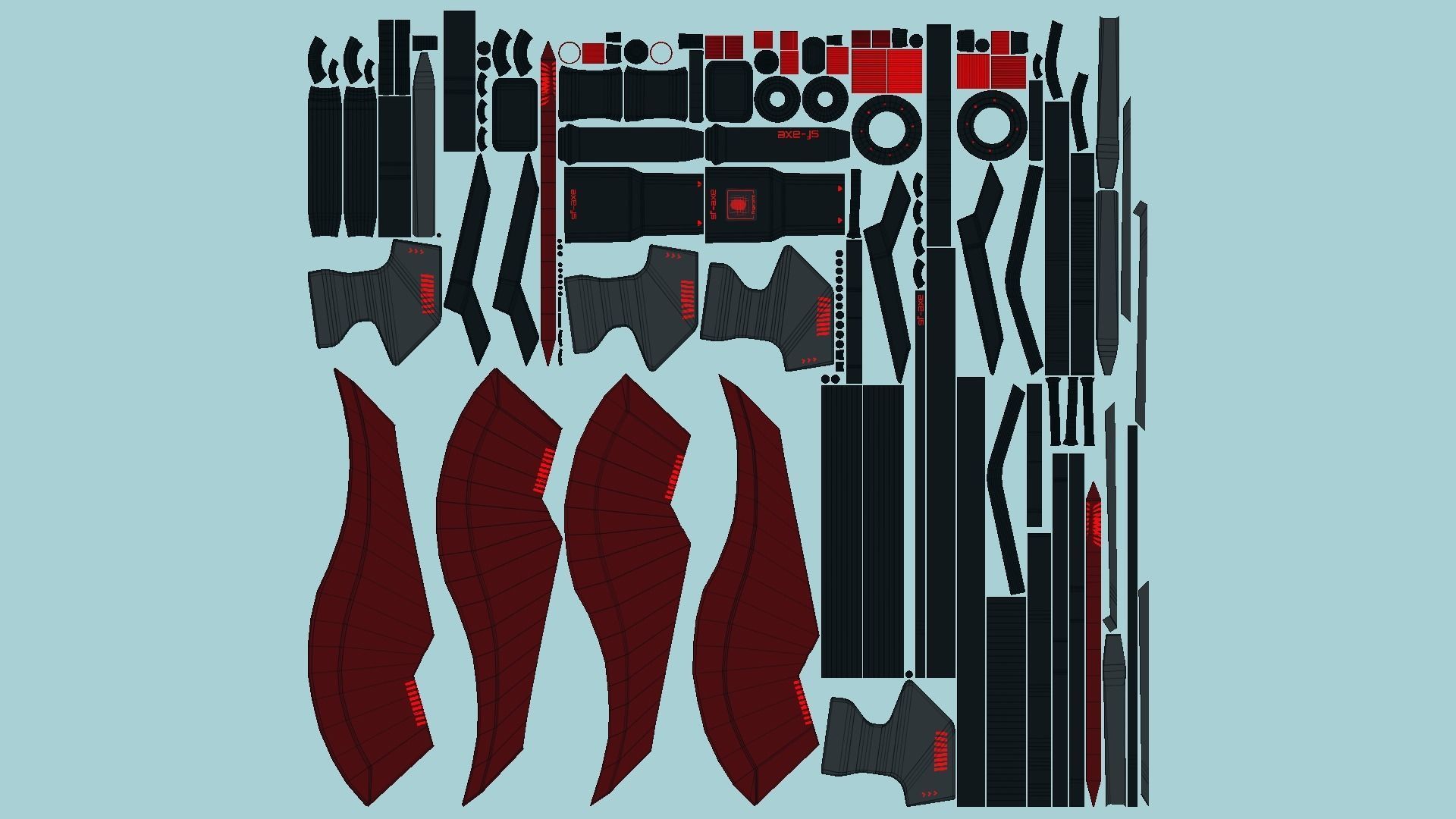 10 SciFi War Axes B Collection - Sci Fi Weapon Design _80