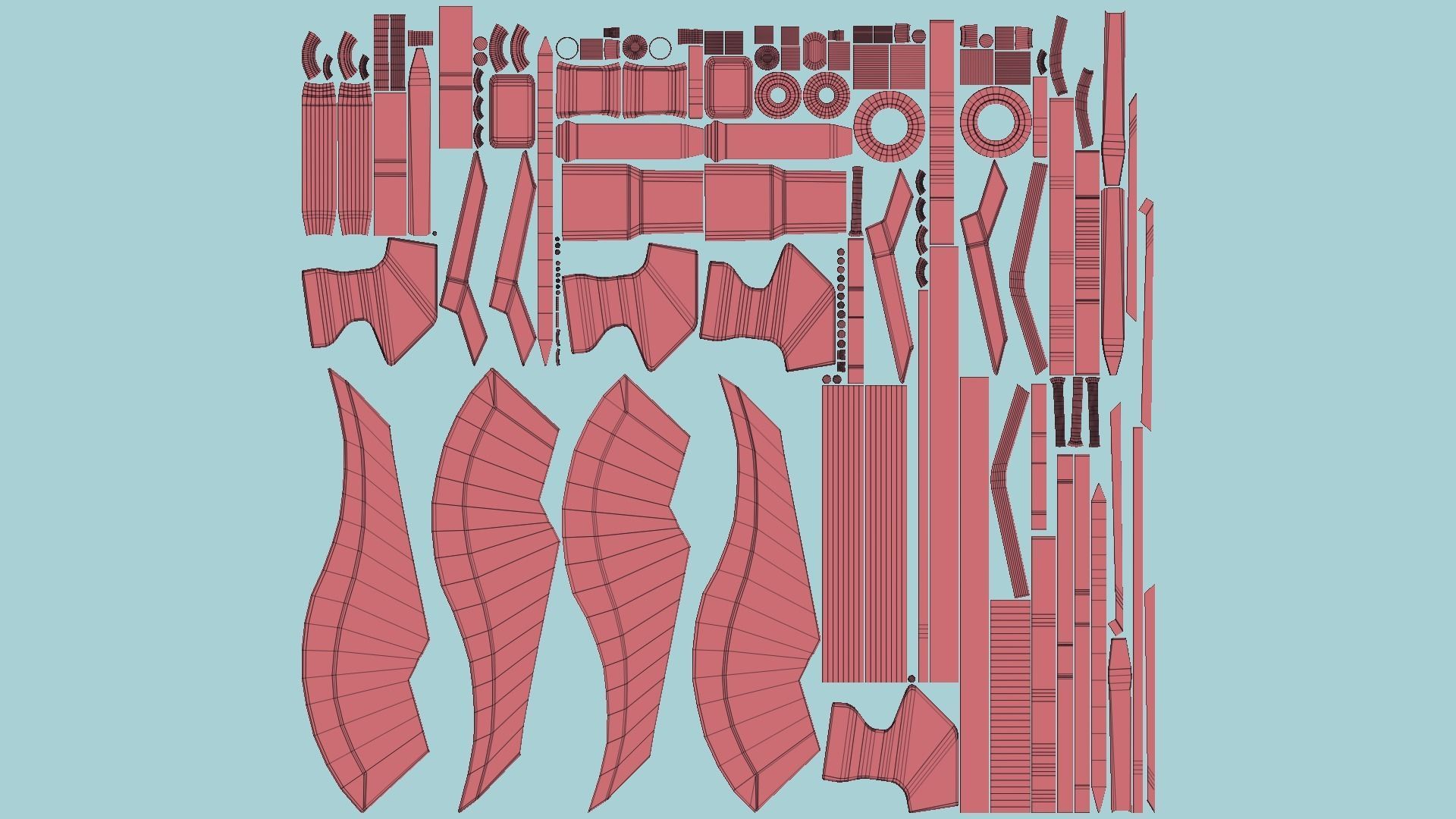 10 SciFi War Axes B Collection - Sci Fi Weapon Design _18