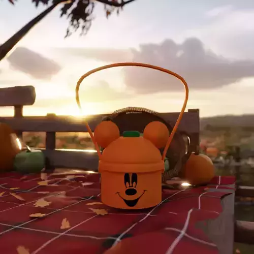 Mickey Mouse Bucket Pumpkin Purse 3D model
