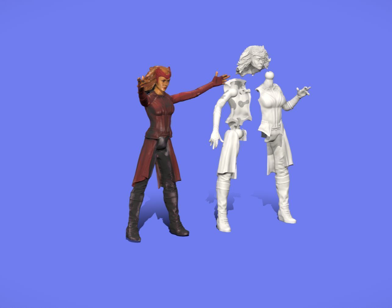 SCARLET WITCH FIGURE - 3D SCAN - 3D print model_4