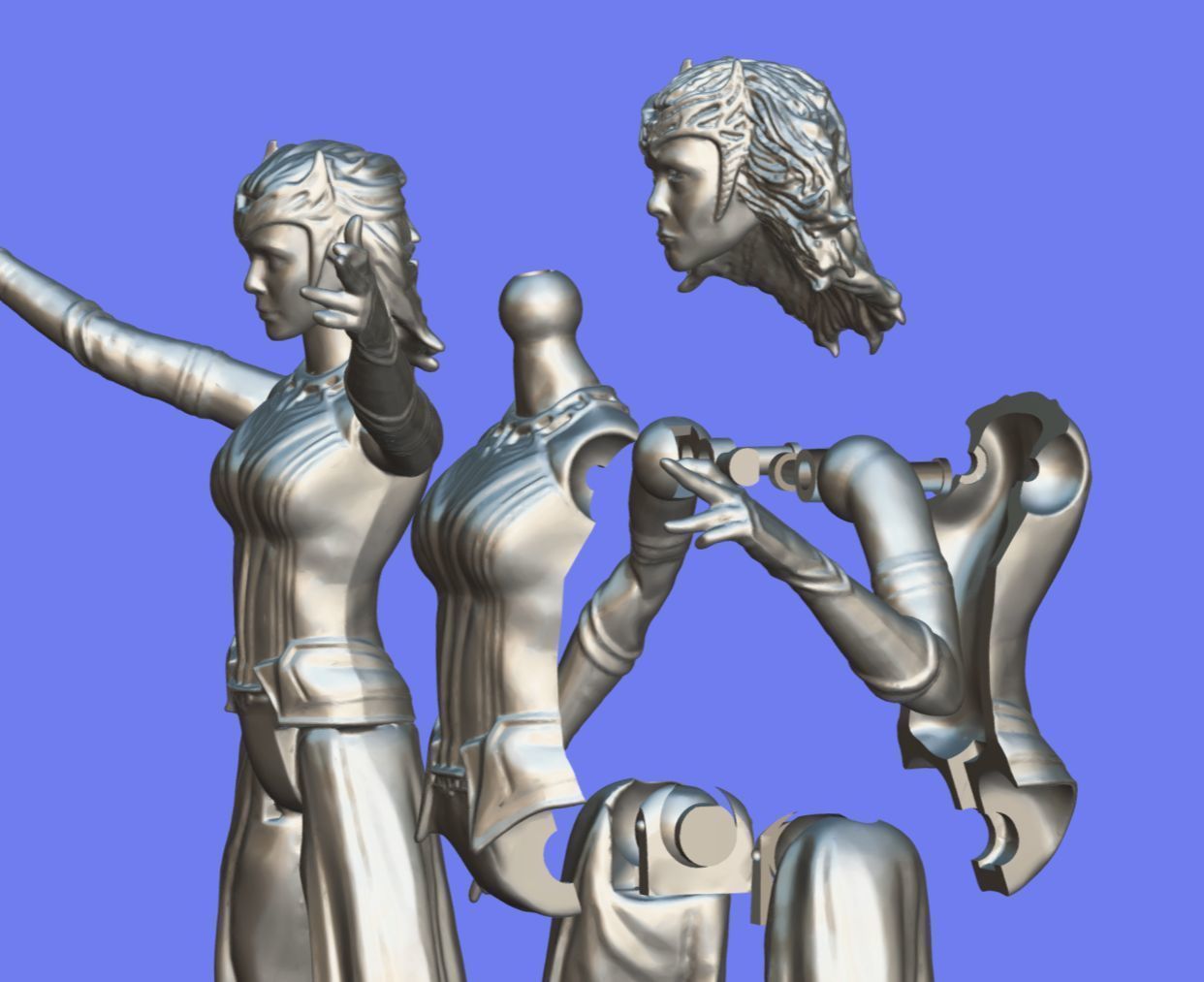 SCARLET WITCH FIGURE - 3D SCAN - 3D print model_12