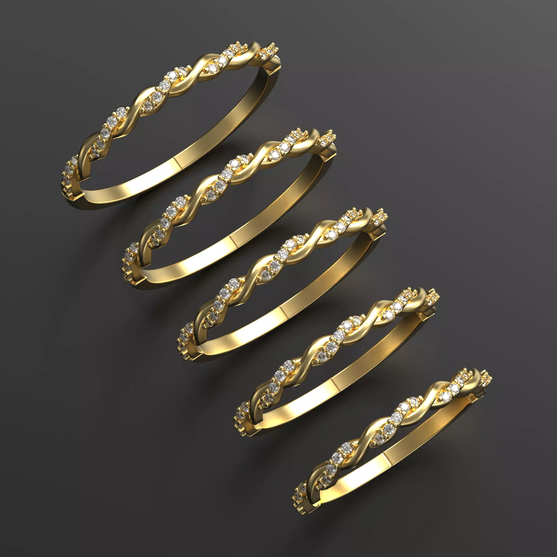 all size twisted ring 011 3D print model
