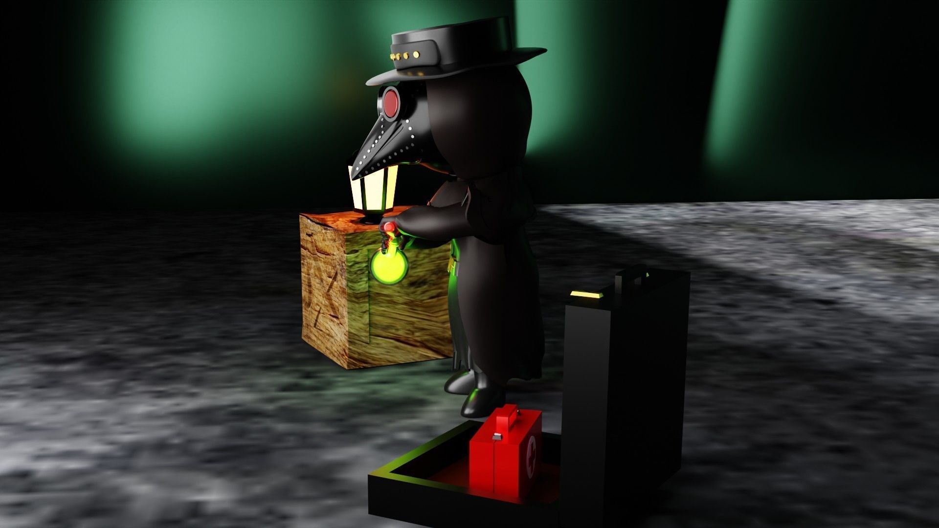 Chibi Plague Doctor Low-poly 3D model_3