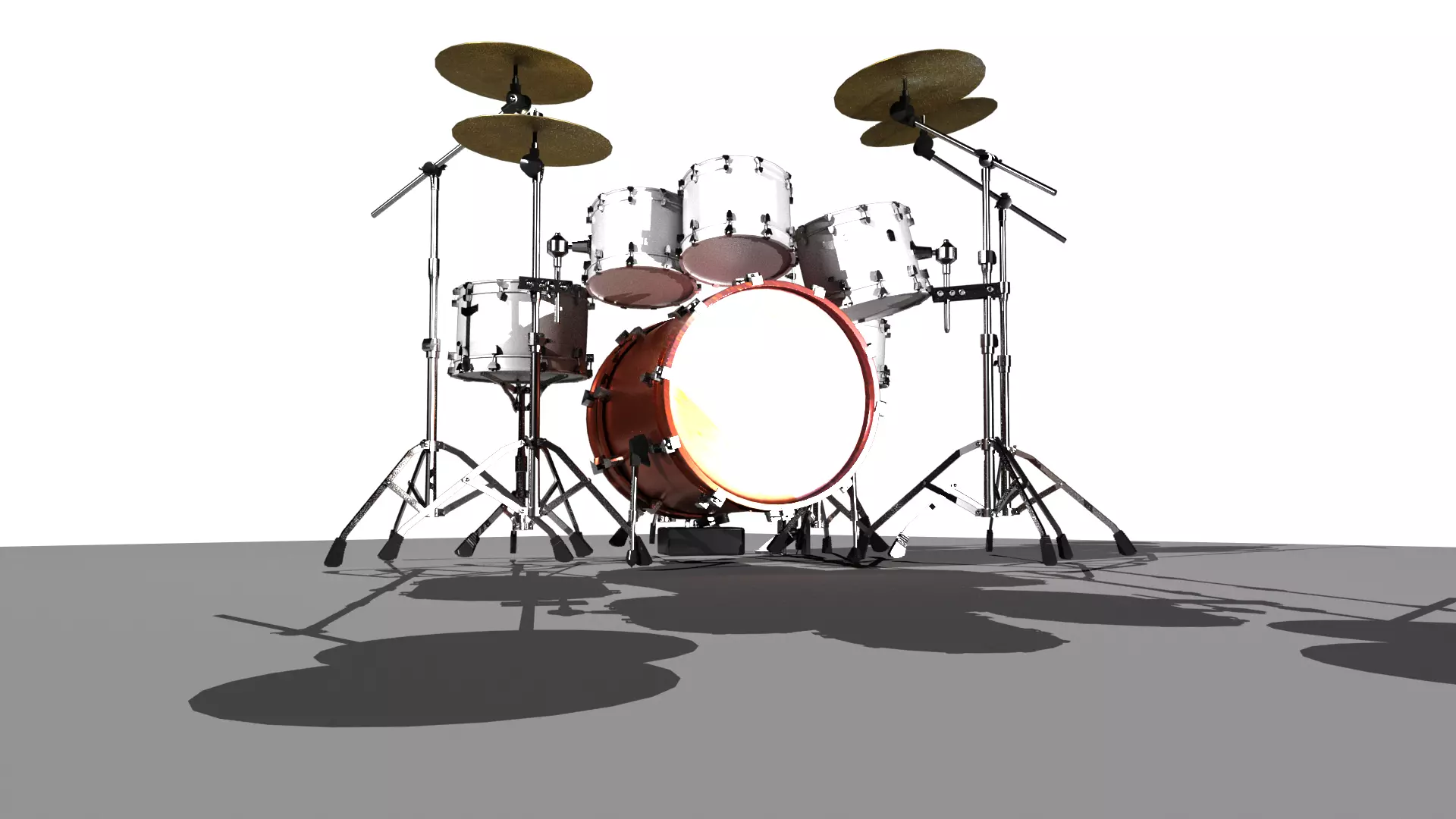 Drum Set Low-poly 3D model_0