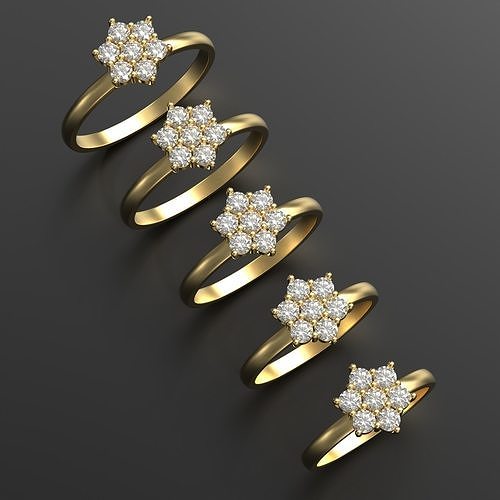 all size flower ring 012 3D print model
