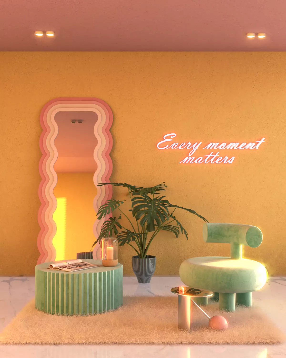 Retro Indoor 3D model_0