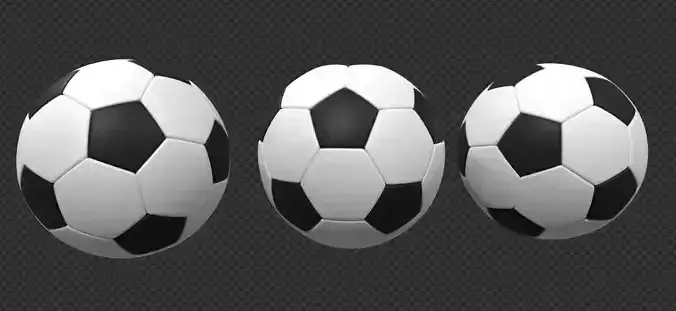 Soccer ball football 3d model Modifiers in Blender No Edit Mode Low-poly 3D model