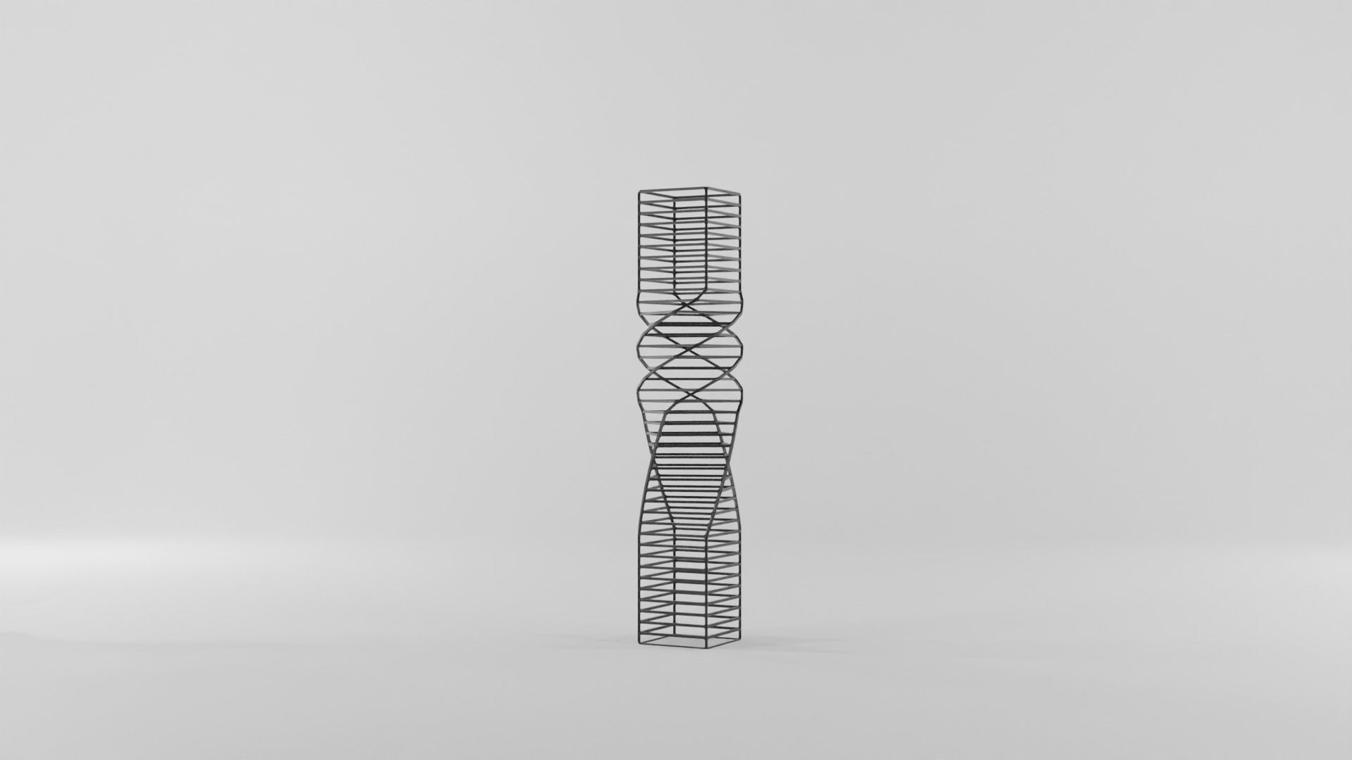 Abstract Wire Sculpture Low-poly 3D model_6