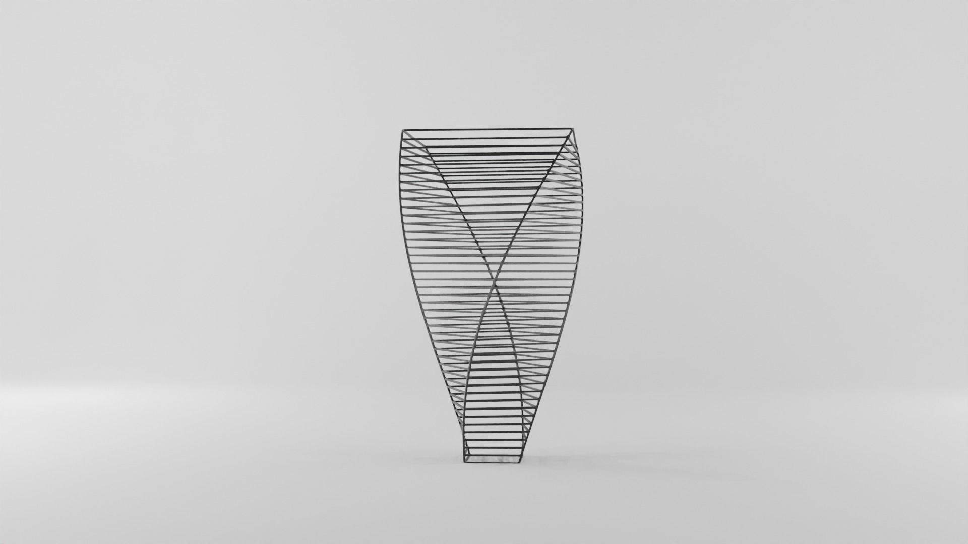 Abstract Wire Sculpture Low-poly 3D model_3