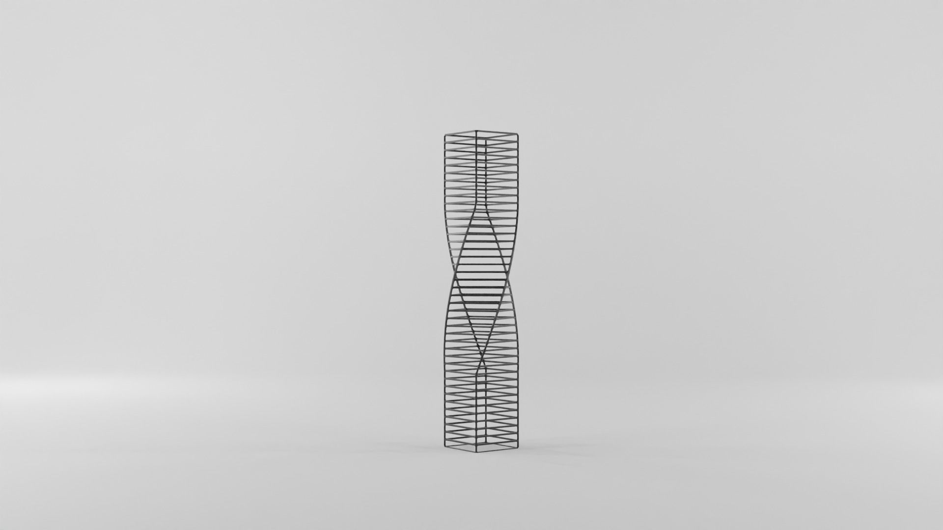 Abstract Wire Sculpture Low-poly 3D model_4