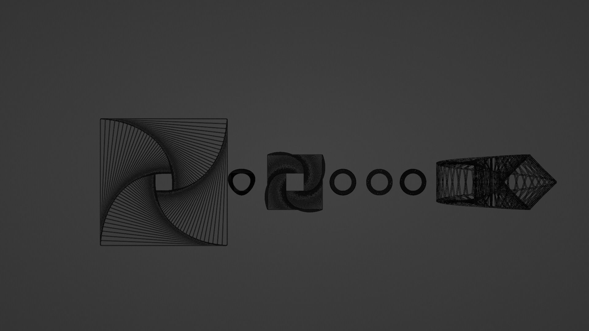 Abstract Wire Sculpture Low-poly 3D model_8