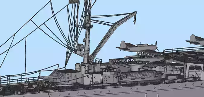 Cruiser ship Low-poly 3D model