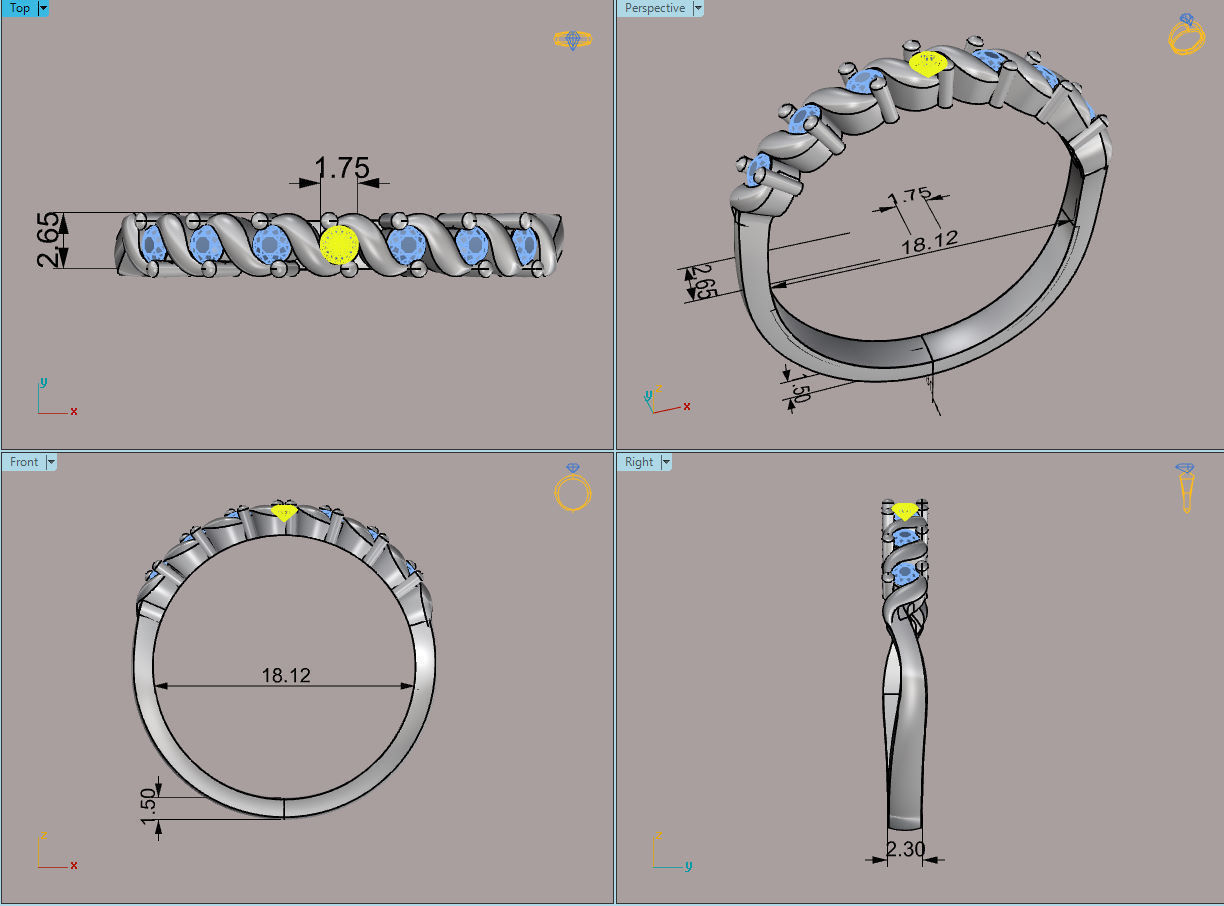 ring 7 wedding 3D print model_8