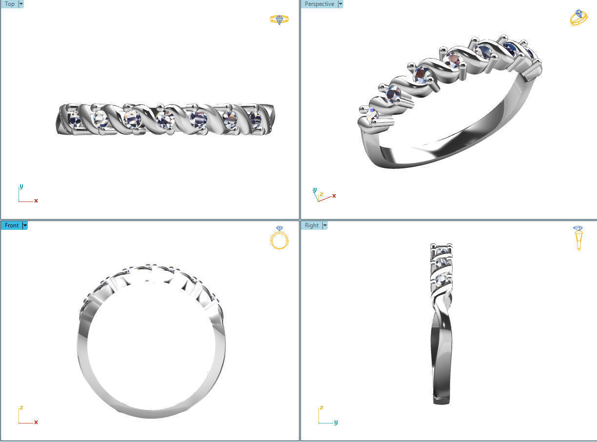 ring 7 wedding 3D print model_3