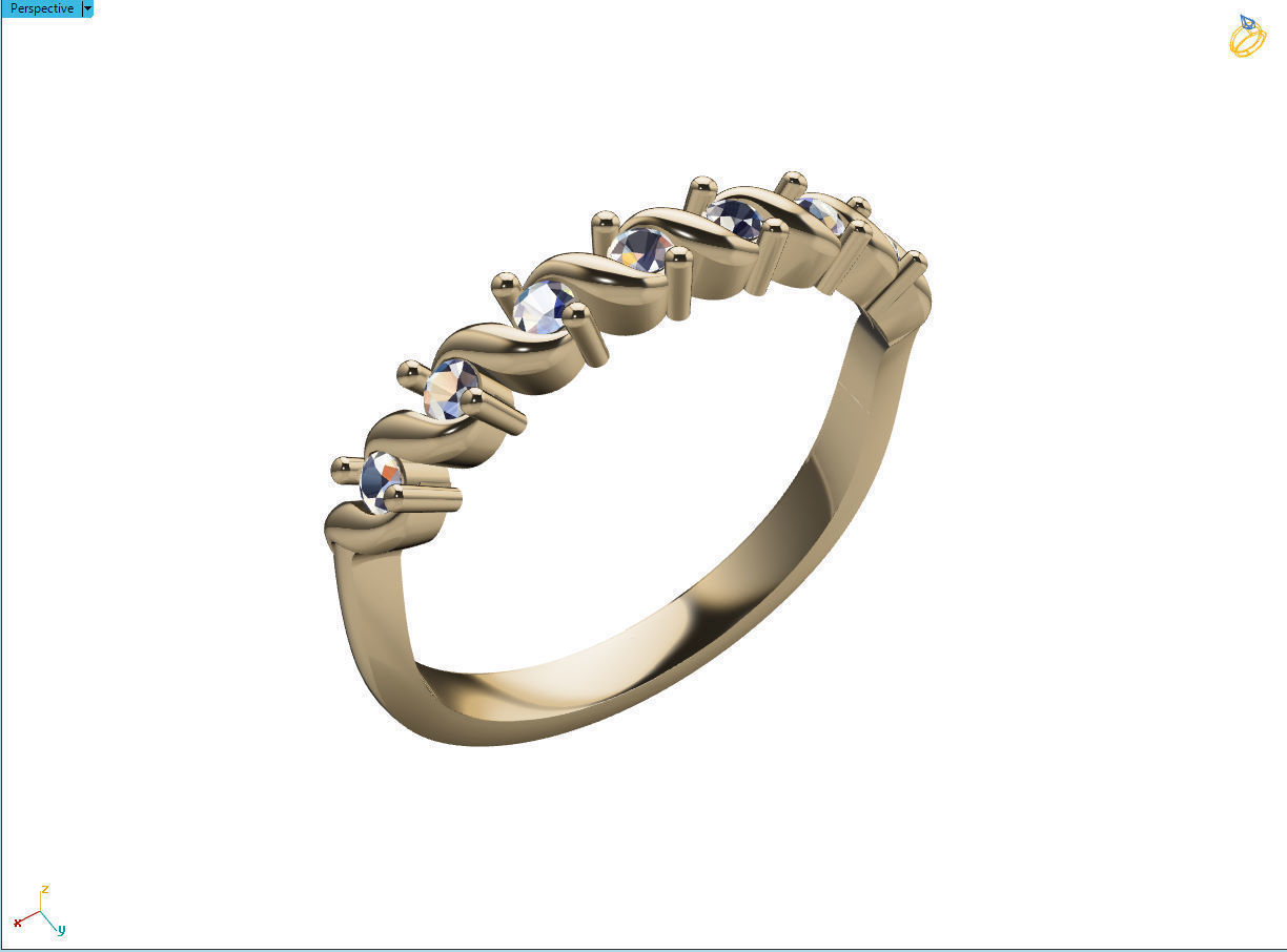 ring 7 wedding 3D print model_7