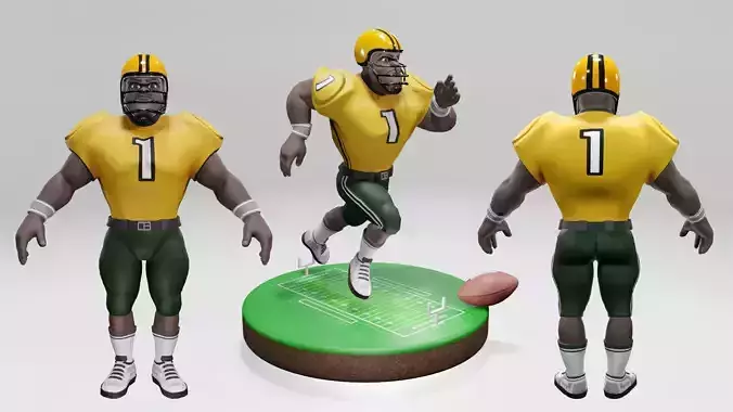  American Football Touchdown Character 02A