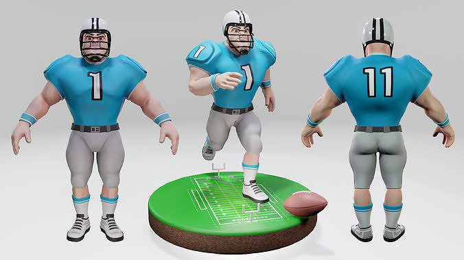 American Football Touchdown Character 03 Low-poly 3D model