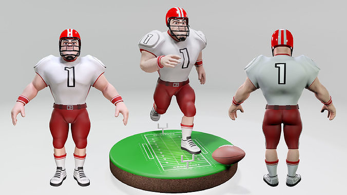 American Football Touchdown Character 04 Low-poly 3D model