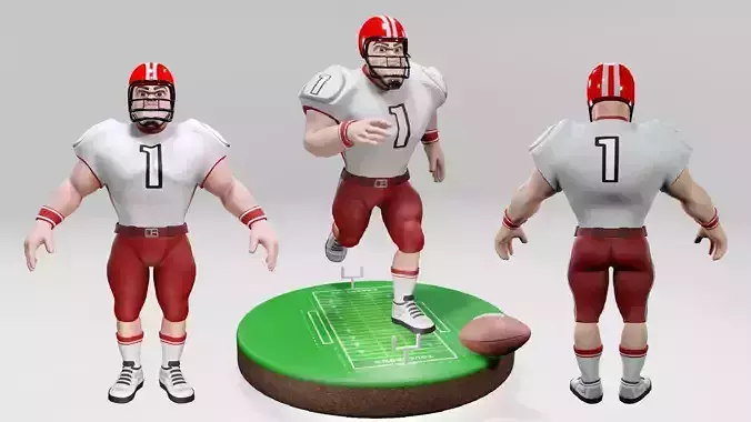 American Football Touchdown Character 04